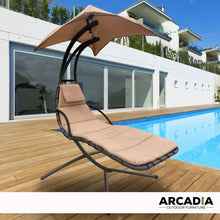 Load image into Gallery viewer, Arcadia Furniture Hammock Swing Chair Chaise Lounger Beige Waterproof Outdoor
