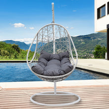 Load image into Gallery viewer, White Outdoor Rocking Egg Chair Swing Lounge Hammock Pod
