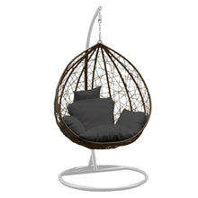Load image into Gallery viewer, Arcadia Furniture Rocking Egg Chair Outdoor Wicker Rattan Patio Garden Tear Drop - Oatmeal and Grey

