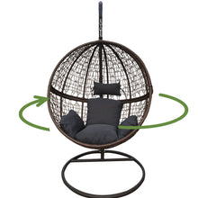 Load image into Gallery viewer, Arcadia Furniture Rocking Egg Chair Outdoor Wicker Rattan Patio Garden Circular - Brown and Grey
