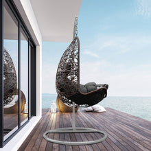 Load image into Gallery viewer, Outdoor Hanging Basket Egg Chair Swing - Brown and Grey
