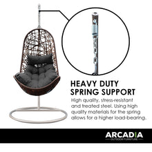 Load image into Gallery viewer, Outdoor Hanging Basket Egg Chair Swing - Brown and Grey
