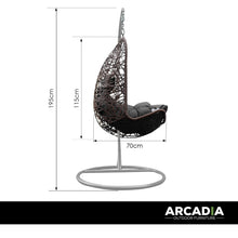 Load image into Gallery viewer, Outdoor Hanging Basket Egg Chair Swing - Brown and Grey
