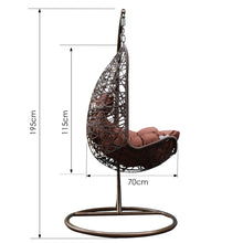Load image into Gallery viewer, Arcadia Furniture Hanging Basket Egg Chair Outdoor Wicker Rattan Patio Garden - Brown and Coffee
