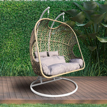 Load image into Gallery viewer, Outdoor 2 Seater Rocking Egg Chair Patio Garden - Gold and Grey
