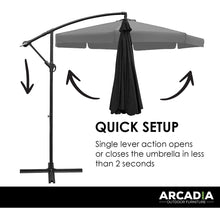 Load image into Gallery viewer, Arcadia Furniture 3M Outdoor Umbrella Grey Cantilever Garden Beach Patio Pool
