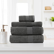 Load image into Gallery viewer, Royal Comfort 4 Piece Cotton Bamboo Towel Set 450GSM Luxurious Absorbent Plush - Granite
