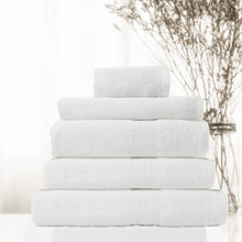 Load image into Gallery viewer, Royal Comfort 5 Piece Cotton Bamboo Towel Set 450GSM Luxurious Absorbent Plush - White

