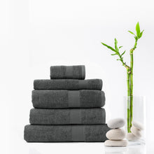 Load image into Gallery viewer, Royal Comfort 5 Piece Cotton Bamboo Towel Set 450GSM Luxurious Absorbent Plush - Granite
