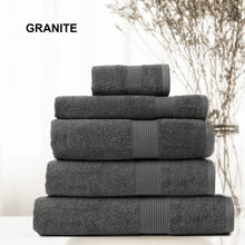 Load image into Gallery viewer, Royal Comfort 5 Piece Cotton Bamboo Towel Set 450GSM Luxurious Absorbent Plush - Granite
