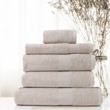Load image into Gallery viewer, Royal Comfort 5 Piece Cotton Bamboo Towel Set 450GSM Luxurious Absorbent Plush - Beige
