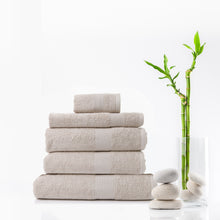 Load image into Gallery viewer, Royal Comfort 5 Piece Cotton Bamboo Towel Set 450GSM Luxurious Absorbent Plush - Beige

