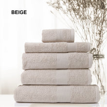Load image into Gallery viewer, Royal Comfort 5 Piece Cotton Bamboo Towel Set 450GSM Luxurious Absorbent Plush - Beige
