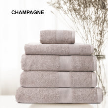 Load image into Gallery viewer, Royal Comfort 5 Piece Cotton Bamboo Towel Set 450GSM Luxurious Absorbent Plush - Champagne
