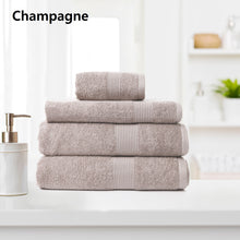 Load image into Gallery viewer, Royal Comfort 4 Piece Cotton Bamboo Towel Set 450GSM Luxurious Absorbent Plush - Champagne
