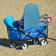 Load image into Gallery viewer, Havana Outdoors Collapsible Beach Trolley Garden Cart Foldable Picnic Navy
