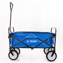 Load image into Gallery viewer, Havana Outdoors Collapsible Beach Trolley Garden Cart Foldable Picnic Navy
