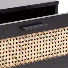 Load image into Gallery viewer, Casa Decor Tulum Rattan Bedside Table Drawers Table Nightstand Cabinet Black
