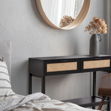 Load image into Gallery viewer, Casa Decor Tulum Rattan Console Table Entry Table Storage Hallway Wood Black
