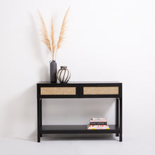 Load image into Gallery viewer, Casa Decor Tulum Rattan Console Table Entry Table Storage Hallway Wood Black
