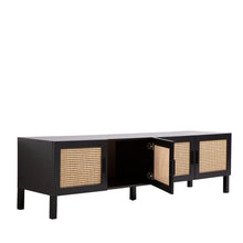 Load image into Gallery viewer, Casa Decor Tulum Rattan Entertainment Unit TV Stand Cabinet Storage Black
