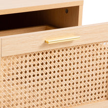 Load image into Gallery viewer, Casa Decor Santiago Rattan Coffee Table Storage Drawer Furniture Wooden Oak
