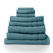 Load image into Gallery viewer, Royal Comfort Eden Egyptian Cotton 600GSM 8 Piece Luxury Bath Towels Set - Turquoise
