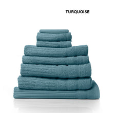 Load image into Gallery viewer, Royal Comfort Eden Egyptian Cotton 600GSM 8 Piece Luxury Bath Towels Set - Turquoise
