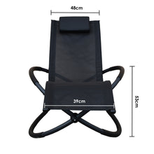 Load image into Gallery viewer, Arcadia Furniture Zero Gravity Portable Foldable Rocking Chair Recliner Lounge - Black

