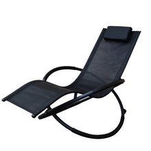 Load image into Gallery viewer, Arcadia Furniture Zero Gravity Portable Foldable Rocking Chair Recliner Lounge - Black
