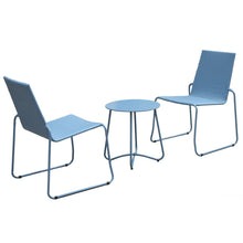 Load image into Gallery viewer, Milano 3pc Outdoor Furniture Steel/Rattan Coffee Table &amp; Chairs Patio Garden Set - Blue
