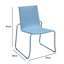 Load image into Gallery viewer, Milano 3pc Outdoor Furniture Steel/Rattan Coffee Table &amp; Chairs Patio Garden Set - Blue
