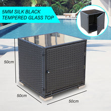 Load image into Gallery viewer, Milano Outdoor 3pc Sun Lounge Pool Bed Deck Rattan Chair Adjustable Furniture
