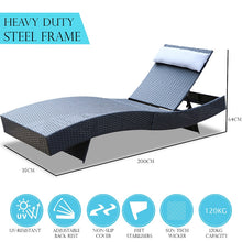 Load image into Gallery viewer, Milano Outdoor Sun Lounge Pool Bed Deck Rattan Chair Curved Design Wicker Sofa
