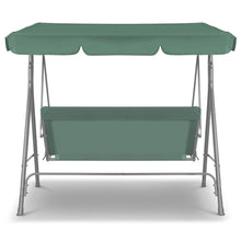 Load image into Gallery viewer, Milano Outdoor Swing Bench Seat Chair Canopy Furniture 3 Seater Garden Hammock - Dark Green
