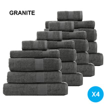 Load image into Gallery viewer, Royal Comfort 20 Piece Cotton Bamboo Towel Bundle Set 450GSM Luxurious Absorbent - Granite
