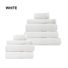 Load image into Gallery viewer, Royal Comfort 9 Piece Cotton Bamboo Towel Bundle Set 450GSM Luxurious Absorbent - White
