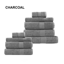 Load image into Gallery viewer, Royal Comfort 9 Piece Cotton Bamboo Towel Bundle Set 450GSM Luxurious Absorbent - Charcoal

