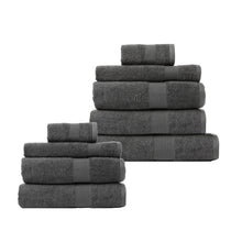 Load image into Gallery viewer, Royal Comfort 9 Piece Cotton Bamboo Towel Bundle Set 450GSM Luxurious Absorbent - Granite
