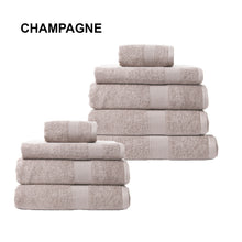 Load image into Gallery viewer, Royal Comfort 9 Piece Cotton Bamboo Towel Bundle Set 450GSM Luxurious Absorbent - Champagne
