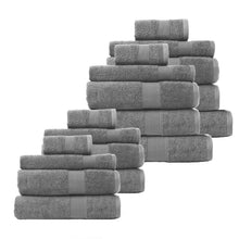 Load image into Gallery viewer, Royal Comfort 18 Piece Cotton Bamboo Towel Bundle Set 450GSM Luxurious Absorbent - Charcoal
