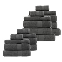 Load image into Gallery viewer, Royal Comfort 18 Piece Cotton Bamboo Towel Bundle Set 450GSM Luxurious Absorbent - Granite
