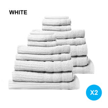 Load image into Gallery viewer, Royal Comfort 16 Piece Egyptian Cotton Eden Towel Set 600GSM Luxurious Absorbent - White
