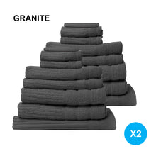 Load image into Gallery viewer, Royal Comfort 16 Piece Egyptian Cotton Eden Towel Set 600GSM Luxurious Absorbent - Granite
