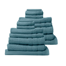 Load image into Gallery viewer, Royal Comfort 16 Piece Egyptian Cotton Eden Towel Set 600GSM Luxurious Absorbent - Turquoise
