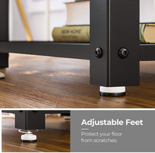 Load image into Gallery viewer, 2-Tier Side Table with Storage Shelf with Metal Frame Rustic Brown
