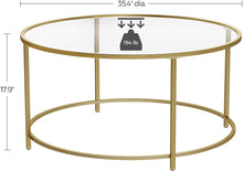 Load image into Gallery viewer, Gold Glass Table with Golden Iron Frame Stable and Robust Tempered Glass

