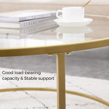 Load image into Gallery viewer, Gold Glass Table with Golden Iron Frame Stable and Robust Tempered Glass
