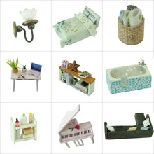 Load image into Gallery viewer, Dollhouse Miniature with Furniture Kit Plus Dust Proof and Music Movement - Happy time (1:24 Scale Creative Room Idea)
