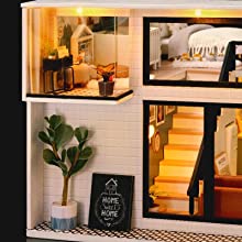 Load image into Gallery viewer, Dollhouse Miniature with Furniture Kit Plus Dust Proof and Music Movement - Comfortable room (1:24 Scale Creative Room Idea)
